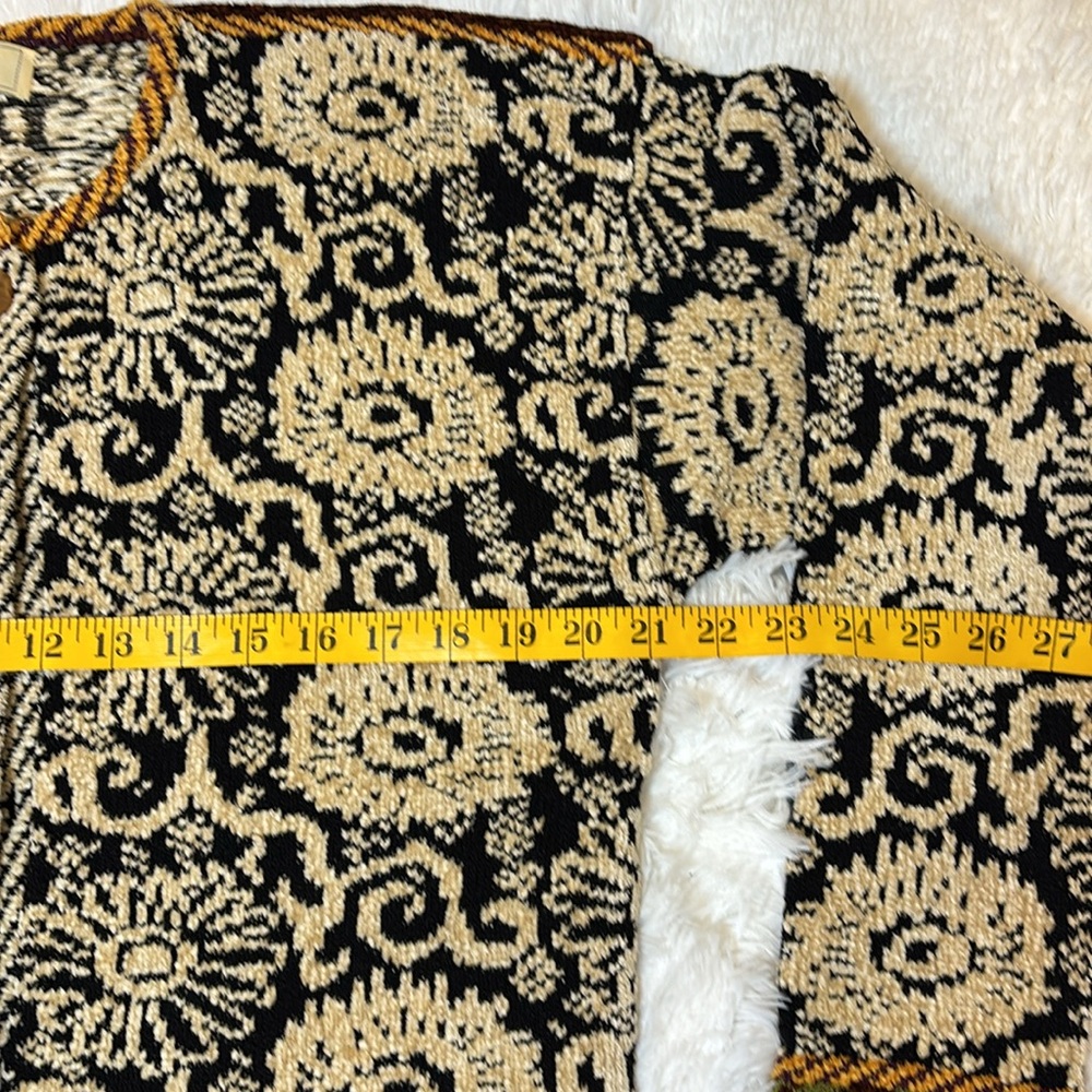 VINTAGE DIA CHENILLE, CARDIGAN SWEATER Abstract Floral Print Size Large - Picture 4 of 11